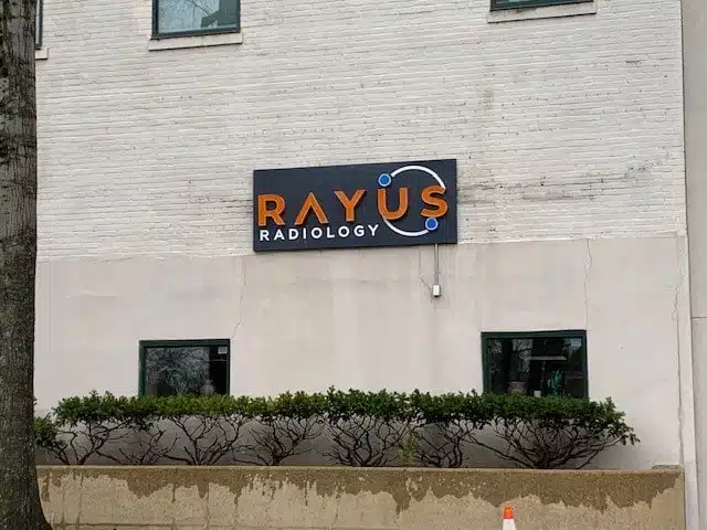 RAYUS Radiology diagnostic imaging center in 2786 S Arlington Mill Dr, Arlington, VA 22206 white building