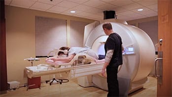 patient in breast mri scanner