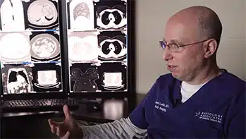radiologist discussing ct and contrast