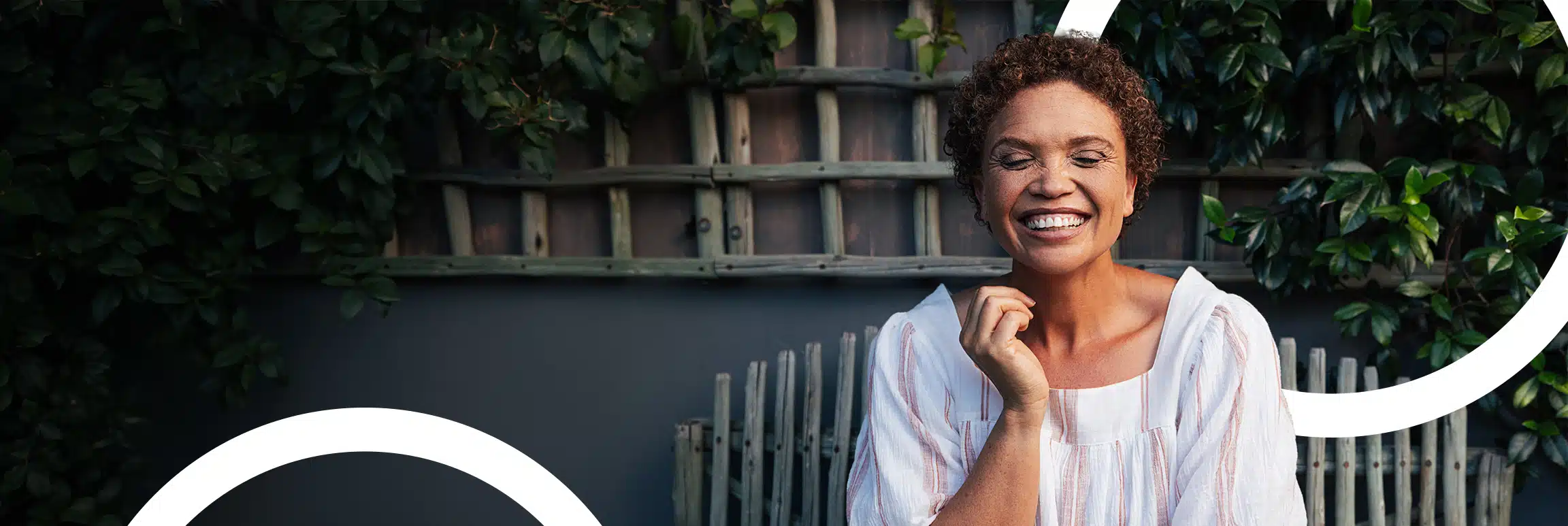 middle-aged woman with a big smile